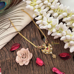 Red Traditional Kerala Palakka Short Neckpiece-G15297