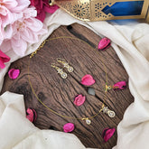 Vriksham Unique AD Stone 3 Floral & Tear Drop Invisible Chain-White-G18354