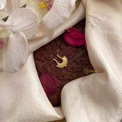 Vriksham Classic Crescent Moon White U-Shape White Stone Septum Ring-G22189