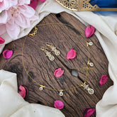 Vriksham Unique AD Stone 5 Floral & Tear Drop Invisible Chain-White-G18355