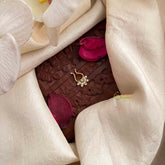 Vriksham Elegant Floral White U-Shape White Stone Septum Ring-G22190