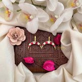 Vriksham Elegant Half Moon Style Kundan Jadau Bugadi-White Red-J4173