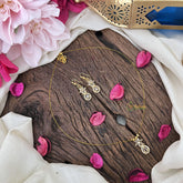 Vriksham Unique AD Stone Floral & Tear Drop Invisible Chain-White-G18353