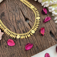 Gold Look Alike Kerala Mullai Mottu Kaasu Neckpiece-Mid-Length Necklace-G11377