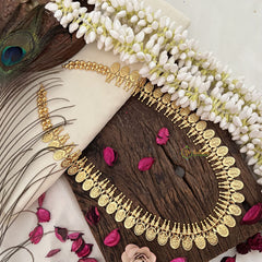 Vriksham Gold Look Alike Lakshmi Coin Long Neckpiece-Lakshmi Kaasumala -G17262