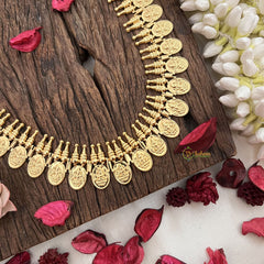 Vriksham Gold Look Alike Lakshmi Coin Long Neckpiece-Lakshmi Kaasumala -G17262