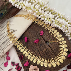 Vriksham Gold Look Alike Lakshmi Coin Long Neckpiece-Lakshmi Kaasumala -G17262