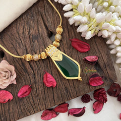 Vriksham Green Stone Traditional Kerala Palakka Pendant Neckpiece-G17263