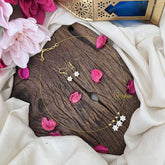 Vriksham Elegant AD Stone 3 Floral Tear Drop Invisible Chain-White Blue-G18351