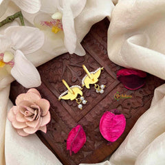 Vriksham Premium Parrot Style With Pearls Detailing Kundan Jadau Bugadi-White Red & Green-J4169