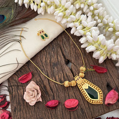 Traditional Kerala Naga Padam Pendant Neckpiece-Green-G15294