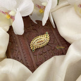 Vriksham Elegant AD Stone Saree Pin-Green Red -G17296