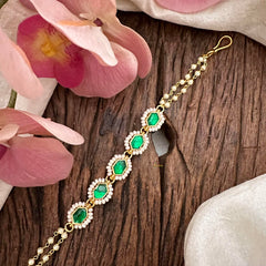 Green Kundan Jadau Rakhi-Rakshabandha-Hexagon-Pearl-G12958