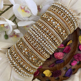 Vriksham Silk Thread Gold & White Stone Kundan Bridal Bangle Set-G16222