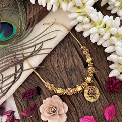 Vriksham Unique Gold Look Alike Pendant Beaded Neckpiece-G17335