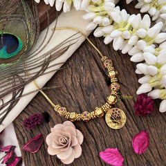 Vriksham Unique Gold Look Alike Pendant Beaded Neckpiece-G17335
