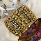 Vriksham Silk Thread Kundan Bangle Set-Mustard Yellow & Green-G16229