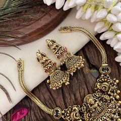Vriksham Gold Dual Peacock Lakshmai Choker -Gold Beds-Pearl-G19251