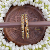 Vriksham Classic Gold Finish Bangles with White Stones Bangles-G20870