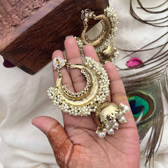 Vriksham Designer Chandbali With Gold Dome & Pearl Detailing Jhumka-G20121