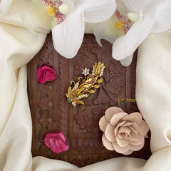 Vriksham Antique Lotus AD Stone Saree Pin-G17302