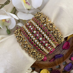 Vriksham Silk Thread Kundan Bridal Bangle Set-Maroon-G16244