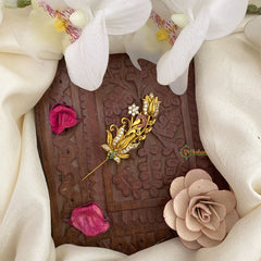 Vriksham Antique Lotus AD Stone Saree Pin-G17302