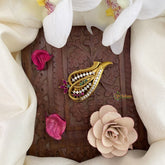 Vriksham Antique AD Stone Saree Pin-Gold Brooch-G17305