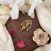 Vriksham Flower Bouquet Style AD Stone Saree Pin-Saree Brooch-G17320