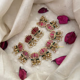 Vriksham Unique Gold Look Alike Lotus Pendant Short Neckpiece-Pearls-G18488