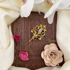 Vriksham Flower Bouquet Style AD Stone Saree Pin-Saree Brooch-G17320