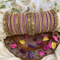 Vriksham Silk Thread Gold Kundan Bridal Bangle Set-Lavender-G16226