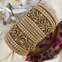 Vriksham Silk Thread Kundan Bridal Bangle Set-Gold-G16243