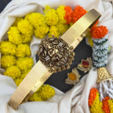 Vriksham Traditional Ganesha Pendant With Contemporary Mesh Texure & Pear Drop Hipblet-G22232