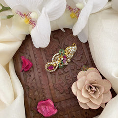 Vriksham Stylish Floral AD Stone Saree Pin-Saree Brooch-G17317