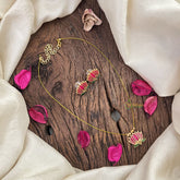 Vriksham Lotus Minakari Work Pendant Invisible Chain-G18485