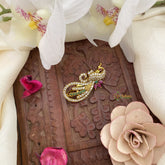 Vriksham Peacock Style AD Stone Saree Pin-Saree Brooch-G17323