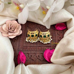 Vriksham Traditional Kundan Jadau Bugadi With Pearl Cluster Bugadi-Mismatch-Green-J4126