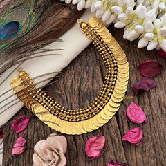 Vriksham Elegant Kerala Gold Lakshmi Coin Short Neckpiece-G19246