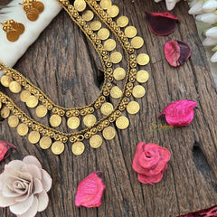 Vriksham Gold Look Alike Two Layer Lakshmi Coin Neckpiece-G19232