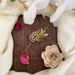 Vriksham Gold Look Like Designer AD Stone Saree Pin-G17304