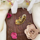 Vriksham Floral Peacock AD Stone Saree Pin-Saree Brooch-G17315