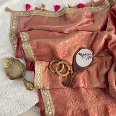 Pink Crush Organza Saree-Handloom-VS3456