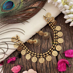 Vriksham Gold Look Alike Lakshmi Coin Neckpiece-G19239