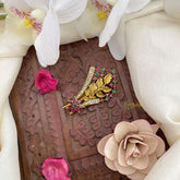 Vriksham Antique Leaf Style AD Stone Saree Pin-Saree Brooch-G17322