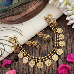 Vriksham Gold Look Alike Lakshmi Coin Neckpiece-G19239