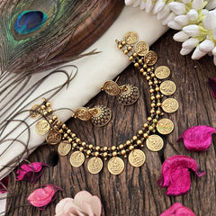 Vriksham Gold Look Alike Lakshmi Coin Neckpiece-G19239