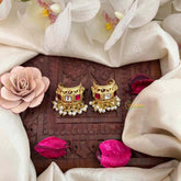 Vriksham Traditional Kundan Jadau Bugadi With Pearl Cluster Bugadi-Mismatch-Red Green & White-J4121