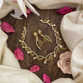 Vriksham Designer Gold Look Alike AD Stone Neckpiece-G16347