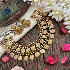 Vriksham Designer Gold Lakshmi Coin Double Layer Neckpiece-G19245